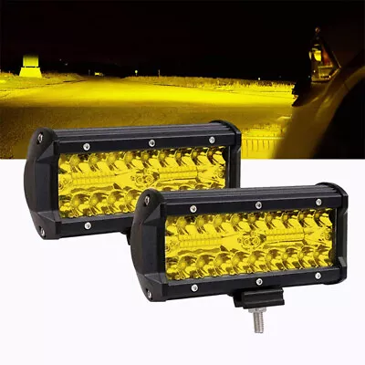 2PCS 7  Amber LED Work Light Bar Combo Pods Driving Reverse Off Road Fog Lamp • $21.84