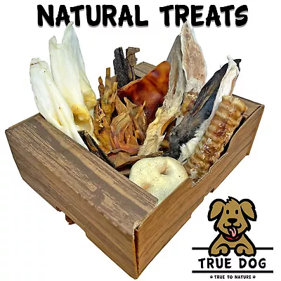 Natural Dog Treat Selection Pack | 30+ Chew Treats Pigs Ears Rabbit Chicken • £13.99