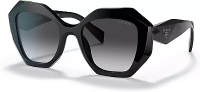 Prada PR 16WS 1AB5D1 Black Plastic Geometric Sunglasses Grey Gradient Lens • $189.99