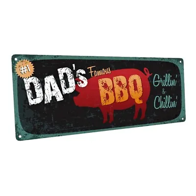 Dad's Famous BBQ Metal Sign; Wall Decor For Porch Patio Or Deck • $19.99