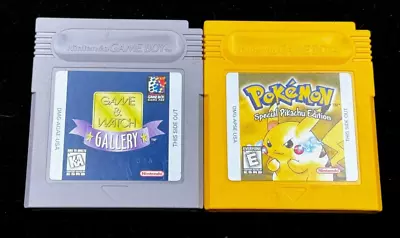 Pokemon Yellow & Game & Watch Gallery Nintendo Game Boy Cartridge Only Works • $43
