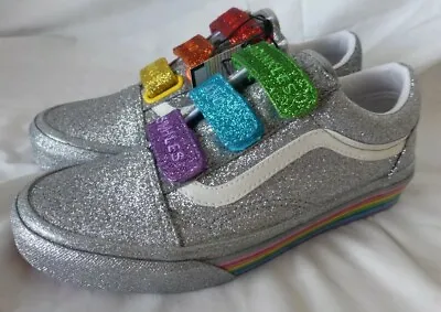 Vans X Flour Shop Rainbow Old Skool V Sample Shoe Mens US5.5 W7 DS LGBT PRIDE • $89.99