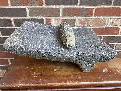 Antique Metate Grinder Complete Old Mexican Primitive 16 X 12 X 6.5 • $350