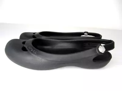 £27.39 • Buy Crocs Mary Jane Black Size 11 Sling Back Slip On Comfort Shoes Indoor Outdoor