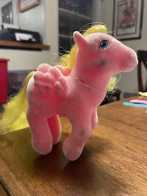 Vintage My Little Pony Best Wishes G1 So Soft Pink Flocked Fuzzy  Pegasus  1980s • $0.99
