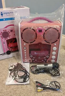 Singing Karaoke Machine CD Player Pink SML-383P 1 Microphone With Box Girls Kid • £18.99