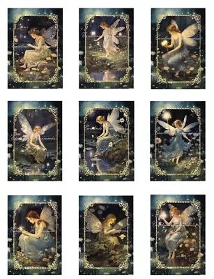 Vintage Fantasy Fairy A MULTI-SIZE SET Cotton Fabric Quilt Blocks • $13.50