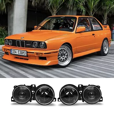 BMW E30 Depo Smoked Smiley Crosshair Projector Headlights 318i 318is 325i E30 M3 • $320