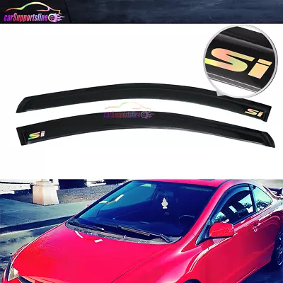 Fit For 06-11 Honda Civic Coupe Window Visor Smoke Shade Guard W/ Neo-Chrome SI • $46.99