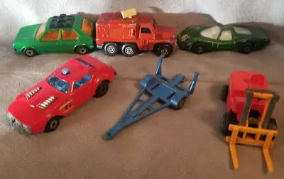 Lot Of 6 1960's-70s Matchbox Lesney Cars Truck Fork Lift Trailer • $14.99