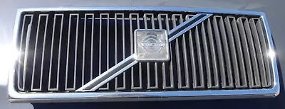 1986 - 1993 Volvo 240 Oem Chrome Black Front Upper Grille Grill Emblem 1312791 • $129.99