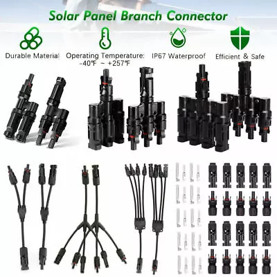 Solar Panel Y / T Branch Cable Connection Waterproof Adapter Connector Extension • $17.99