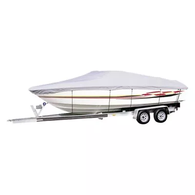 Seachoice Haze Gray Cotton Boat Cover For 17'6  L X 90  W V-Hull Runabout Boats • $176.06
