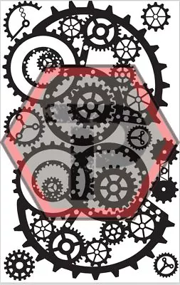 $13.99 • Buy V1 Steampunk Stencil, Precut Easy Peel Flexible Vinyl Sheet, Avery Paint Mask!