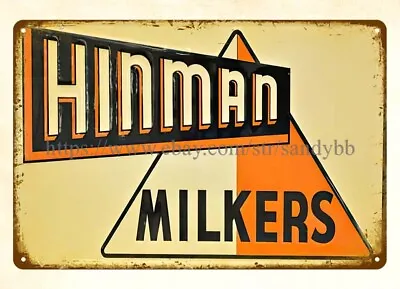 Hinman Milkers Metal Tin Sign Outdoor Art Prints Online • $18.91