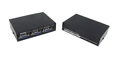 2 Port 200MHz VGA Black High Resolution Splitter Box With Power Adapter • $17.99