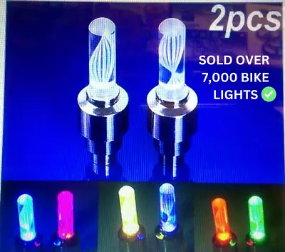 £3.49 • Buy 2 X Multi Colour LED Neon Car Bike Wheel Tire Tyre Valve Dust Cap Spoke Lights
