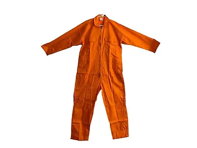 ☀️Hi-Vis Orange Zip-Up Work Coveralls Cotton Mechanic Jumpsuit Mens XXL Size 50 • $24.77
