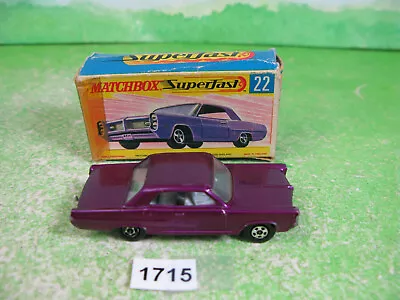 Vintage Matchbox Superfast Diecast Model #22 Pontiac Coupe Car - Taped Box 1715 • £51