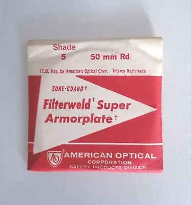  VINTAGE WELDING GOGGLE LENS SHADE #5 AMERICAN OPt. FILTERWELD Super Armorplate • $5