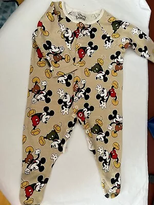 Baby Boys 3-6 Months Disney Mickey Mouse Romper Suit Outfit • £2.95