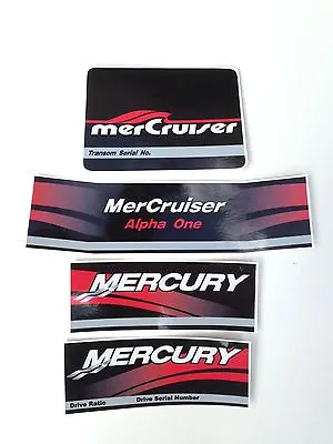 Mercury Decals Mercury Mercruiser  ALPHA ONE Decal  4 Piece Set  • $15