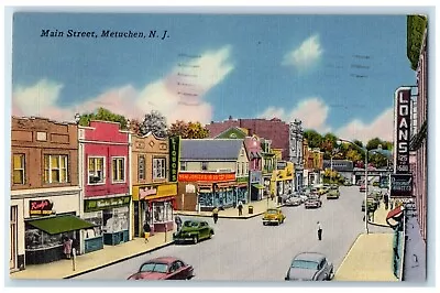 1957 Main Street Exterior Building Metuchen New Jersey Vintage Antique Postcard • $8.42