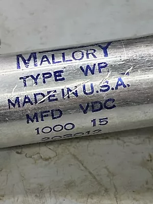 Mallory Type WP Electrolytic Can Capacitor MFD 1000 VDC 15 • $14.95