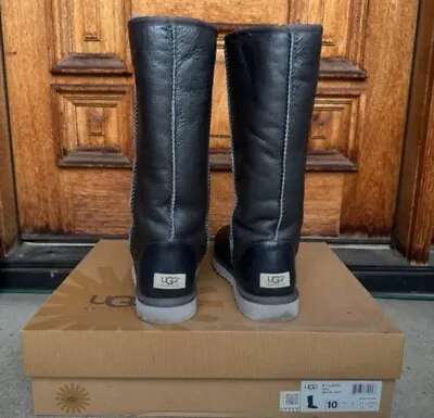 UGG Classic Tall Boot - Leather Metallic Pewter Gray Size 10 • $128