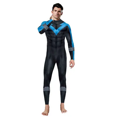 $27.99 • Buy 1 Style Nightwing Jumpsuit Robin Bodysuit Cosplay Costume Adult Kids Halloween