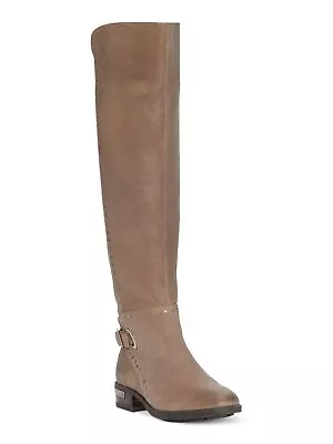 VINCE CAMUTO Womens Beige Wide Calf Stacked Heel Leather Riding Boot 5.5 M WC • $35.99