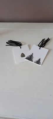 £1.50 • Buy Handmade Christmas Gift Tags With Pine Cones And Fir Trees