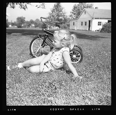 Little Girl With Murray Troxel Tricycle Negative 1960 Photo • $19.30