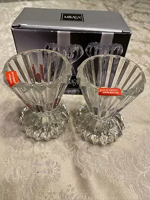 DIAMOND FIRE  Mikasa Candleholder Pair WY247  • $13.50