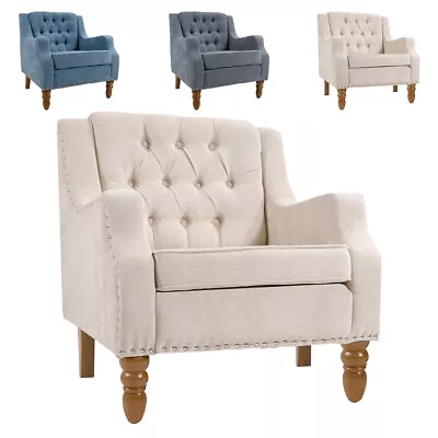  Vintage Accent Chair Living Room Chair With Button-tufted Back For Living Room  • $166.98