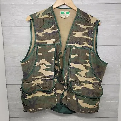 Vtg Game Winner Sportswear Duck Camo Hunting Vest Game Pouch Camouflage Large  • $4.50