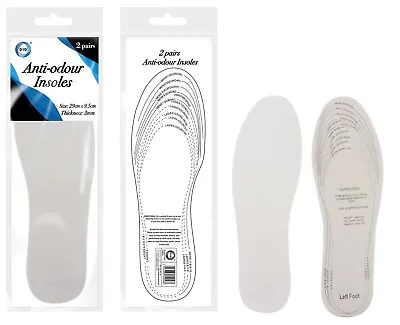 Shoe Insoles Anti Odour Inner Soles Unisex Trainer Boot Ladies Insoles 2 Pairs • £3.39