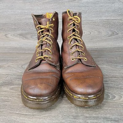 VTG Doc Dr Martens 1460 Boots Men's 8 Eye Brown Made In England UK SIZE 7 • $59.98