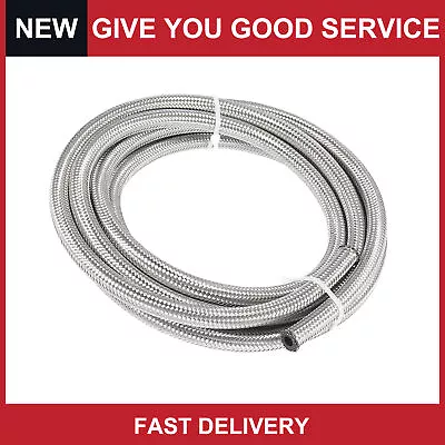 Universal 10ft AN4 1/4  Braided Stainless CPE Oil Fuel Gas Line Hose Pack Of 1 • $25.09