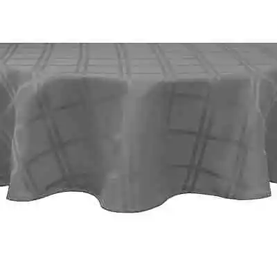 Origins Microfiber Tablecloth 90  Round Seats 6-8 Spill Proof Charcoal Gray • $16.16