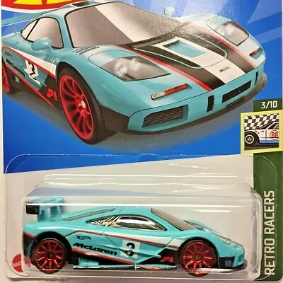 NEW Hot Wheels McLaren F1 GTR Blue Supercar Exotics 2022 No 57 HCW37 Long Card • $6.95