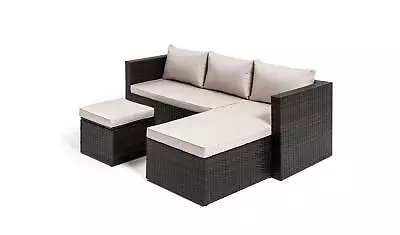 Mini Corner Sofa Set With Storage - Brown (CUSHIONS NOT INCLUDED) • £246.24