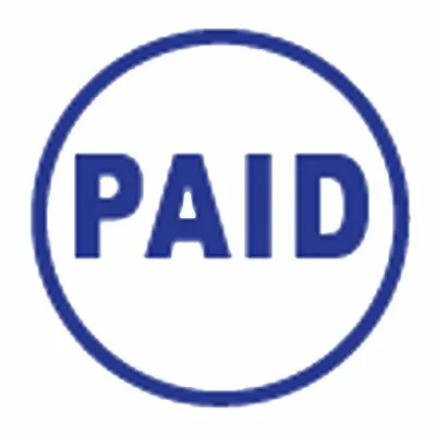 $7.99 • Buy PAID Stamp, Pre-inked Blue, Shiny Brand, Round 5/8  Diameter Imprint