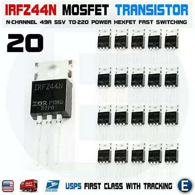 20pcs IRFZ44 IRFZ44N MOSFET Transistor N-Channel HEXFET Power 49A 55V Arduino Pi • $15.10