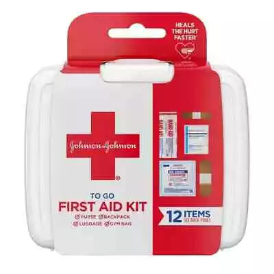 Johnson & Johnson First Aid To Go! Portable Mini Travel Kit 12 Pieces Pack Of 1 • $5.99