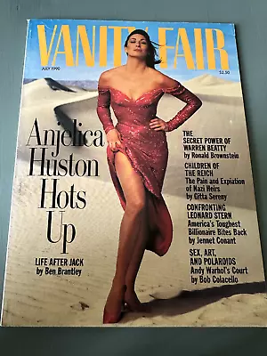 July 1990 Vanity Fair Magazine - Anjelica Huston Warren Beatty  Andy Warhol • $18.95