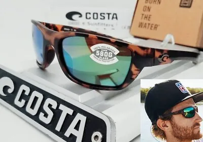 COSTA DEL MAR Retro Tortoise/green Mirror WHITETIP Polarized 580G Sunglasses NEW • $139.99