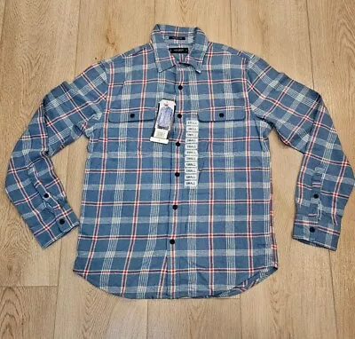 NWT Lucky Brand Blue Plaid Flannel Long Sleeve Shirt Men's Size Small • $9.99