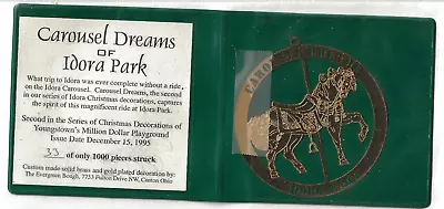 Idora Parks World Famous Carousel Ohio Metal Christmas Ornament 1995 #33 Of 1000 • $35