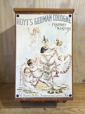 Vintage Wood Medicine Cabinet Towel Holder Hoyt's German Cologne • $125